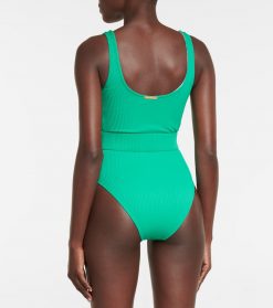 Kamala ribbed bikini top in green - Alexandra Miro